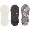 Billabong Womens 3-Pack Safari Nights No Show Socks