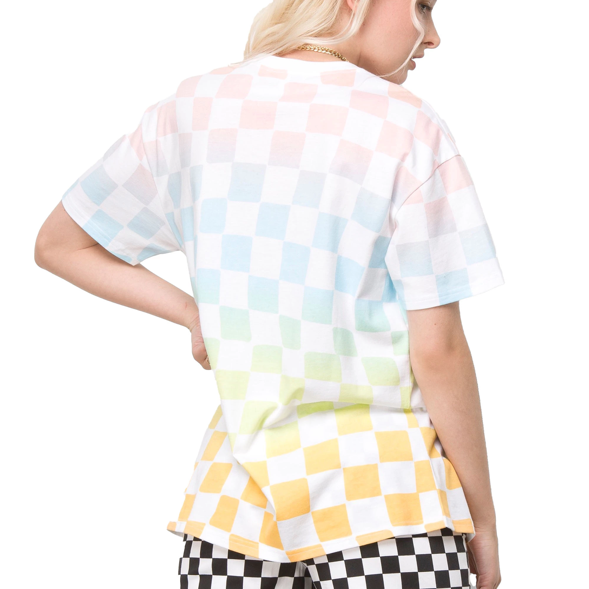 Vans Womens Wavy Check Popsicle Tie Dye Oversized Crew T Shirt 2 Vans Womens Wavy Check Popsicle Tie Dye Oversized Crew T Shirt - Image 2