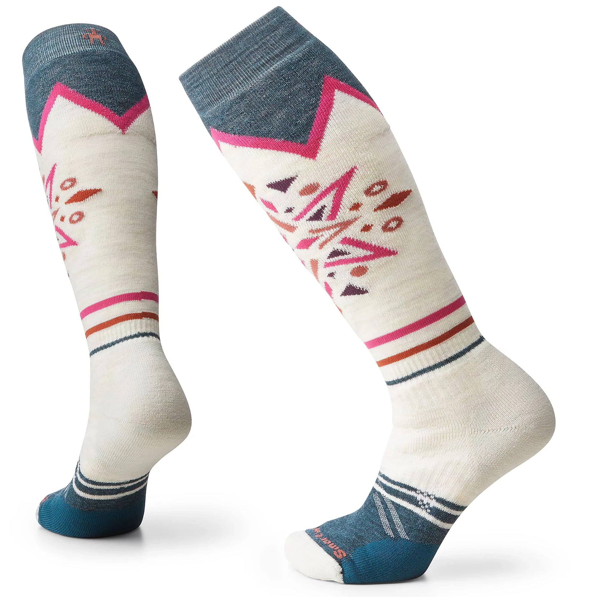 Smartwool Womens Full Cushion Mountain Snowflake Pattern Over The Calf Ski Socks 1 Smartwool Womens Full Cushion Mountain Snowflake Pattern Over The Calf Ski Socks