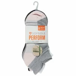 Sofsole Womens Tabbed No Show 6-Pack Bamboo Socks