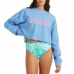 Billabong Womens Hey Gday Cropped Crewneck Sweatshirt