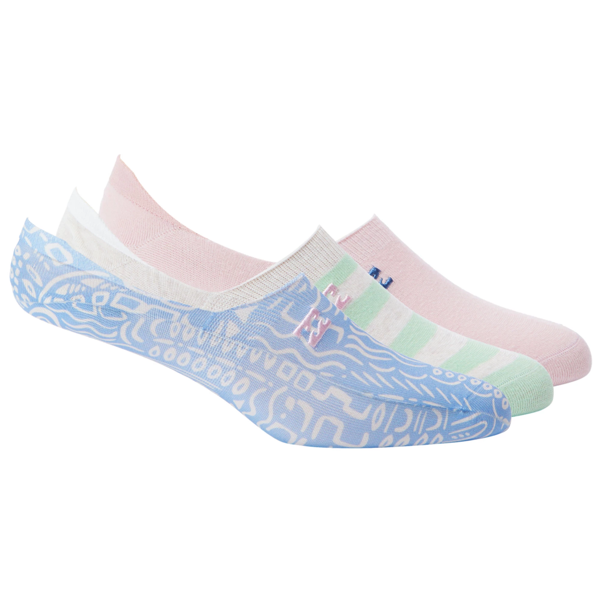 Billabong Womens 3-Pack Rad No Show Socks 1 Billabong Womens 3-Pack Rad No Show Socks