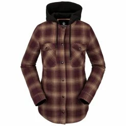 Volcom Women's Hooded Flannel Jacket